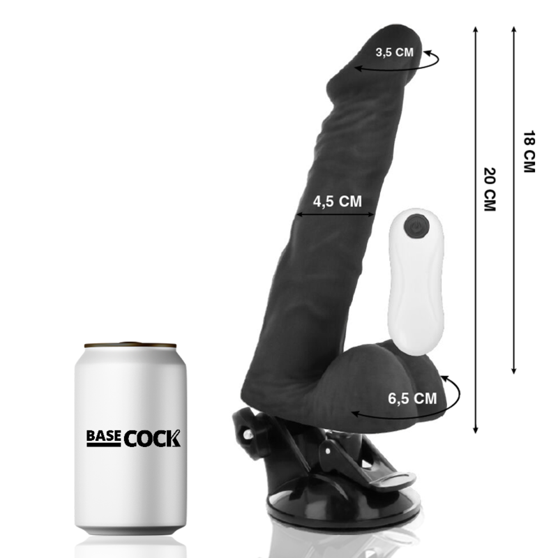 BASECOCK - VIBRATEUR ARTICULABLE TÉLÉCOMMANDE NATUREL 20 CM -O- 4.5 CM - Sensualia