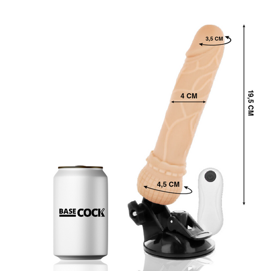 BASECOCK - VIBRATEUR TÉLÉCOMMANDE NATUREL RÉALISTE 19.5 CM -O- 4 CM - Sensualia