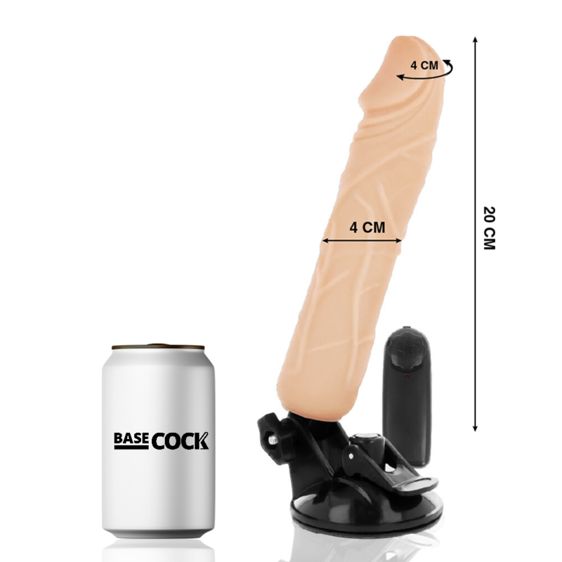 BASECOCK - VIBRATEUR TÉLÉCOMMANDE NATUREL RÉALISTE 20 CM -O- 4 CM - Sensualia