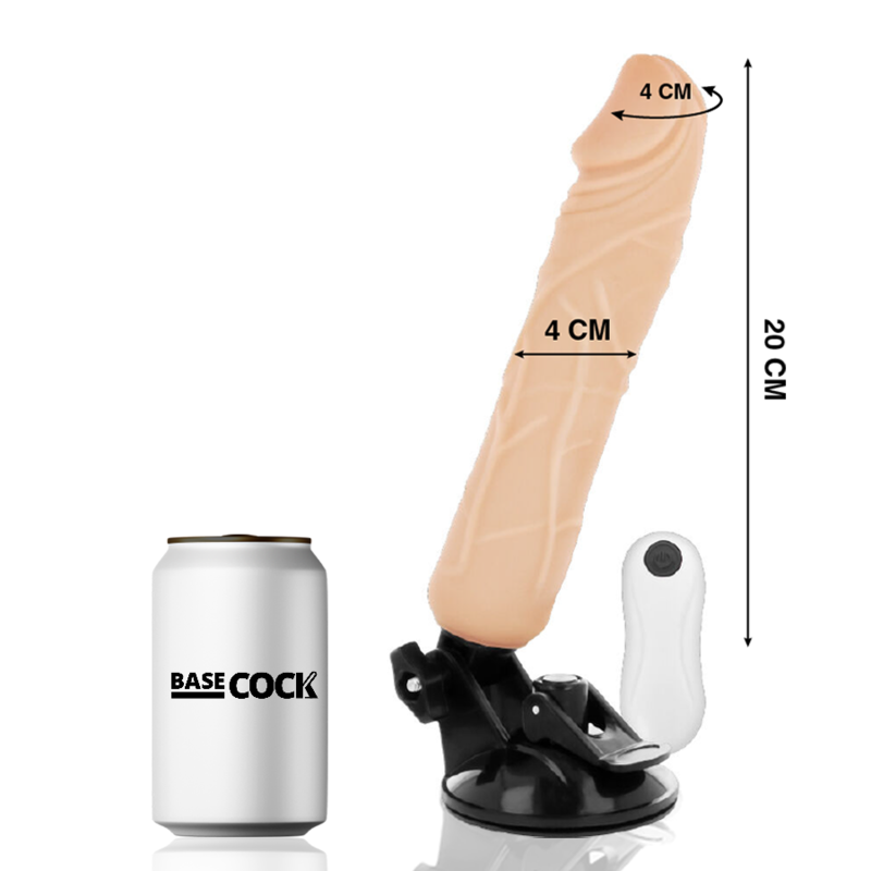 BASECOCK - VIBRATEUR RÉALISTE TÉLÉCOMMANDE NATUREL 20 CM -O- 4 CM - Sensualia