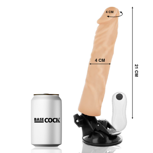 BASECOCK - VIBRATEUR RÉALISTE TÉLÉCOMMANDE NATUREL 21 CM -O- 4 CM - Sensualia