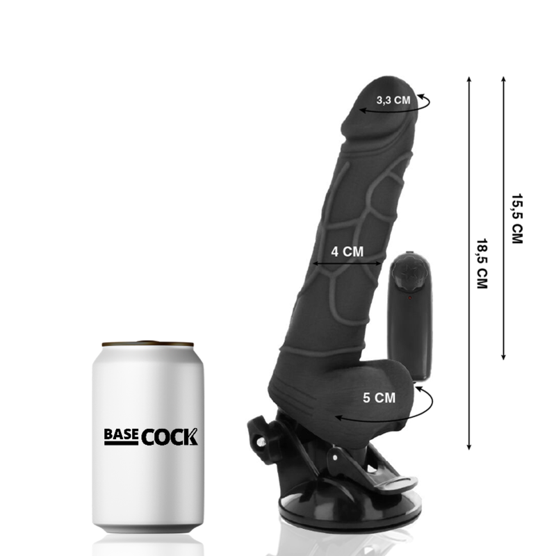 BASECOCK - VIBRATEUR TÉLÉCOMMANDE NATUREL RÉALISTE 18.5 CM -O- 4CM - Sensualia