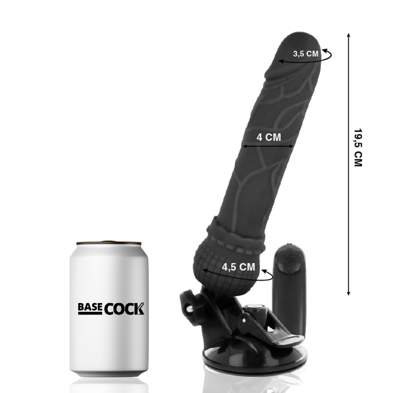 BASECOCK - VIBRATEUR RÉALISTE TÉLÉCOMMANDE NATUREL 19.5 CM -O- 4 CM - Sensualia