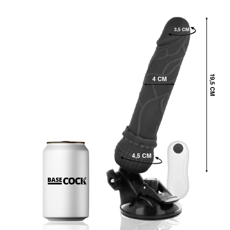BASECOCK - VIBRATEUR TÉLÉCOMMANDE NATUREL RÉALISTE 19.5 CM -O- 4 CM - Sensualia