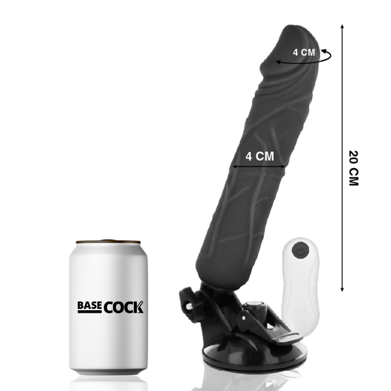 BASECOCK - VIBRATEUR RÉALISTE TÉLÉCOMMANDE NATUREL 20 CM -O- 4 CM - Sensualia