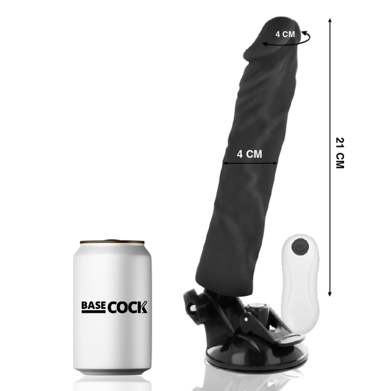 BASECOCK - VIBRATEUR RÉALISTE TÉLÉCOMMANDE NATUREL 21 CM -O- 4 CM - Sensualia