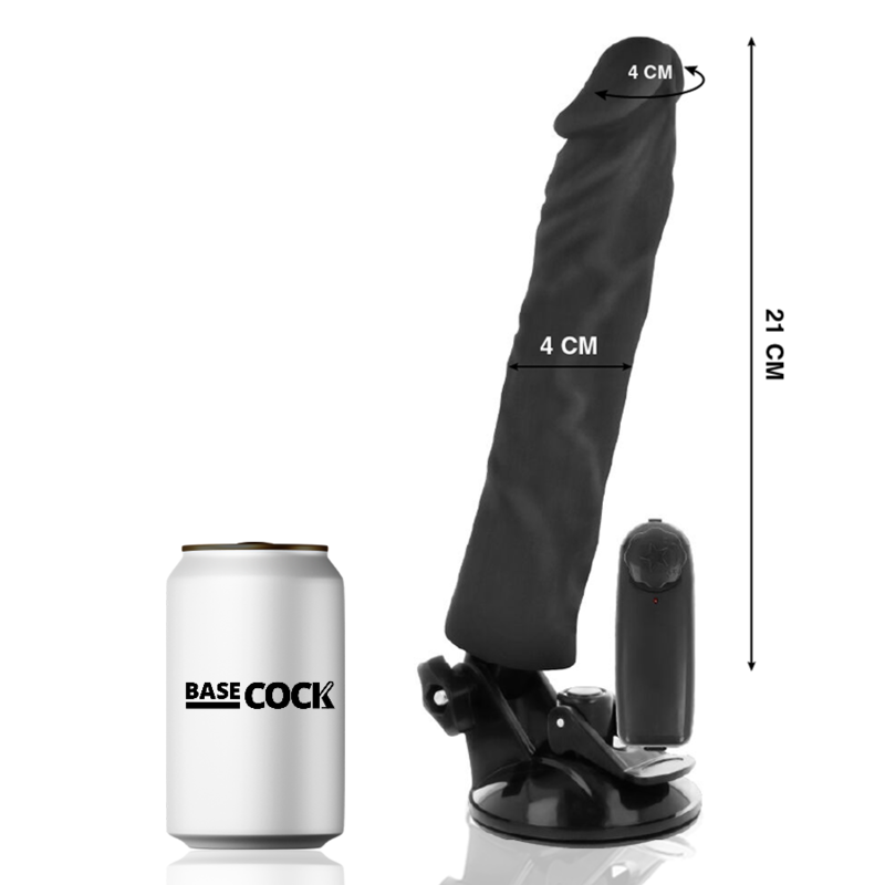 BASECOCK - VIBRATEUR RÉALISTE TÉLÉCOMMANDE NATUREL 21 CM -O- 4 CM - Sensualia