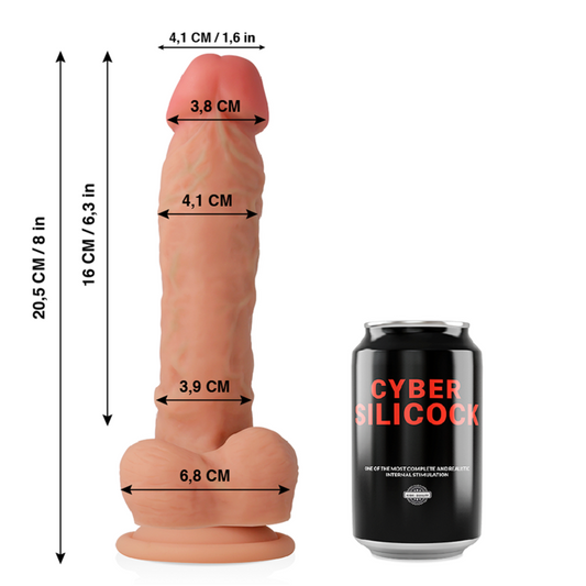 CYBER SILICOCK - DONG EN SILICONE LIQUIDE DOUX ULTRA RÉALISTE 20.5 CM -O- 4.1 CM CYBER SILICOCK