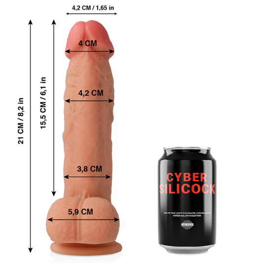 CYBER SILICOCK - SAUL SILICONE LIQUIDE SOUPLE ULTRA RÉALISTE 21 CM -O- 4.2 CM - Sensualia