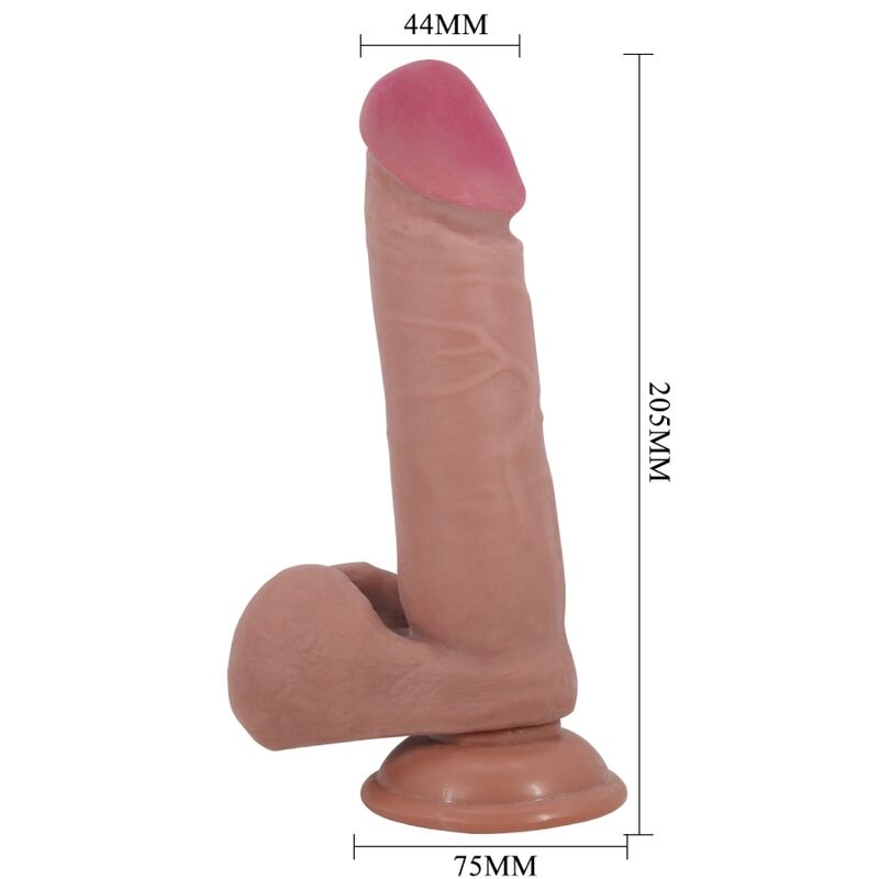 PRETTY LOVE - SÉRIE SLIDING SKIN GODE RÉALISTE AVEC VENTOUSE SLIDING SKIN FLESH 20,5 CM - Sensualia