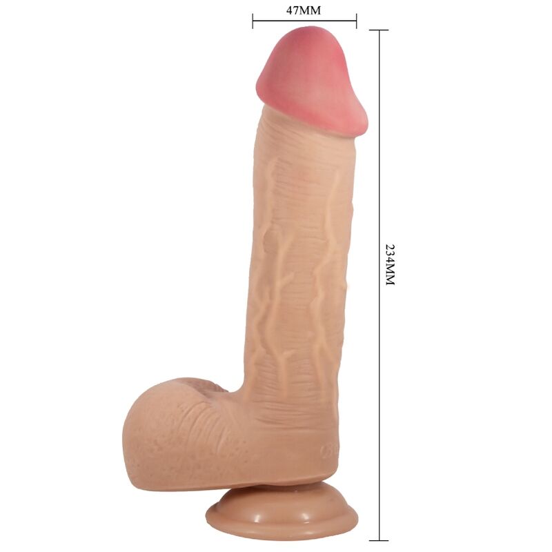 PRETTY LOVE - SÉRIE SLIDING SKIN GODE RÉALISTE AVEC VENTOUSE SLIDING SKIN FLESH 23,4 CM - Sensualia