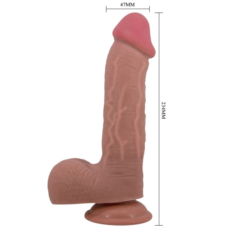 PRETTY LOVE - SÉRIE SLIDING SKIN GODE RÉALISTE AVEC VENTOUSE SLIDING SKIN MARRON 23,4 CM PRETTY LOVE HIGH GRADE