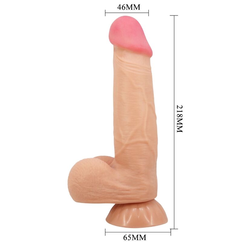 PRETTY LOVE - SÉRIE SLIDING SKIN GODE RÉALISTE AVEC VENTOUSE SLIDING SKIN TÉLÉCOMMANDE FLESH 21,8 CM - Sensualia