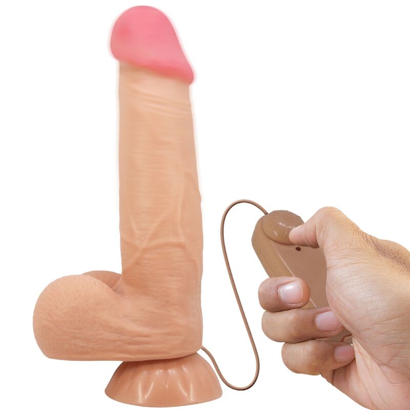 PRETTY LOVE - SÉRIE SLIDING SKIN GODE RÉALISTE AVEC VENTOUSE SLIDING SKIN TÉLÉCOMMANDE FLESH 21,8 CM - Sensualia