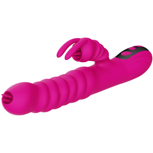 ARMONY - VIBRATEUR MULTIFONCTION RABBIT DOUBLE LANGUE EFFET CHALEUR FUCHSIA - Sensualia