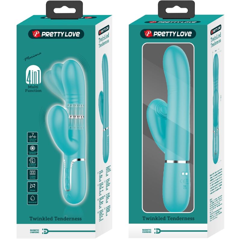 PRETTY LOVE - VIBRATEUR MULTIFONCTION G-SPOT VERT AQUA - Sensualia