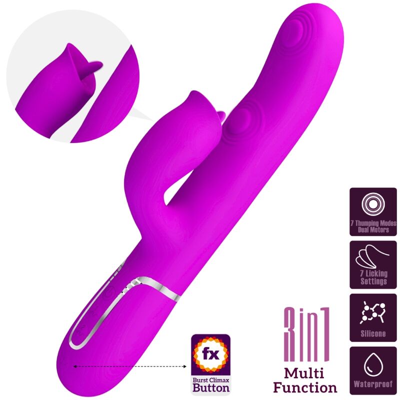 PRETTY LOVE - VIBRATEUR LAPIN À LÉCHER FUCHSIA - Sensualia
