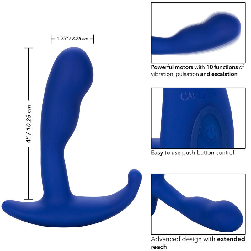 CALEXOTICS - ADMIRAL STIMULATEUR & VIBRATEUR ANAL COURBÉ BLEU - Sensualia