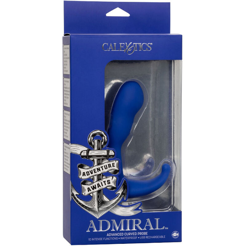 CALEXOTICS - ADMIRAL STIMULATEUR & VIBRATEUR ANAL COURBÉ BLEU - Sensualia