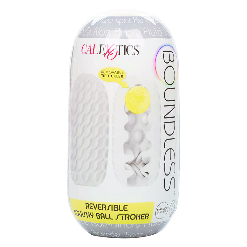 CALEXOTICS - BOUNDLESS SQUISHY RÉVERSIBLE BALL STROKE GRIS - Sensualia