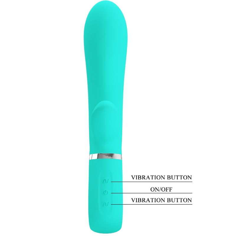 PRETTY LOVE - VIBRATEUR MULTIFONCTION G-SPOT THOMAS VERT AQUA - Sensualia