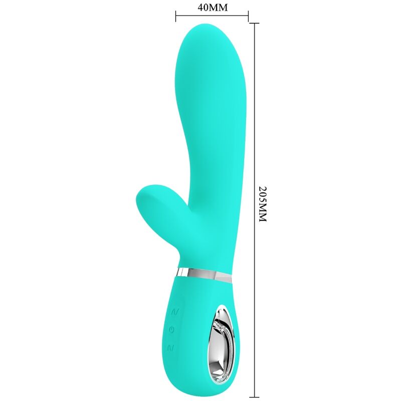 PRETTY LOVE - VIBRATEUR MULTIFONCTION G-SPOT THOMAS VERT AQUA - Sensualia