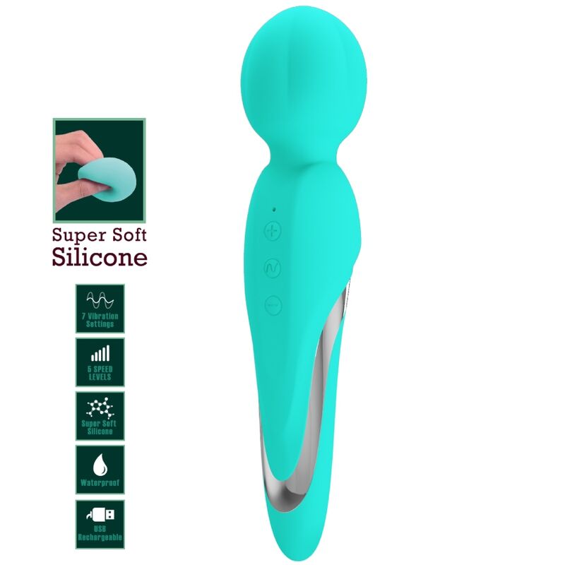 PRETTY LOVE - WALTER VIBRATEUR WAND AQUA VERT - Sensualia