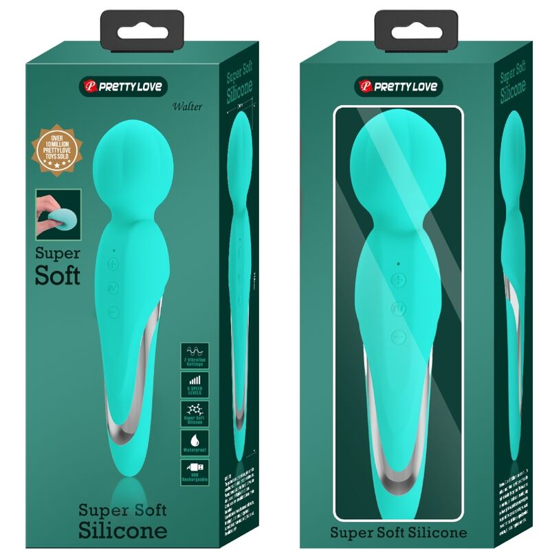 PRETTY LOVE - WALTER VIBRATEUR WAND AQUA VERT - Sensualia