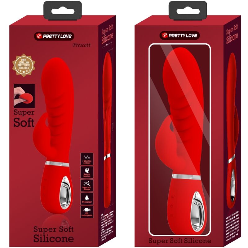 PRETTY LOVE - VIBRATEUR MULTIFONCTION G-SPOT PRESCOTT ROUGE - Sensualia