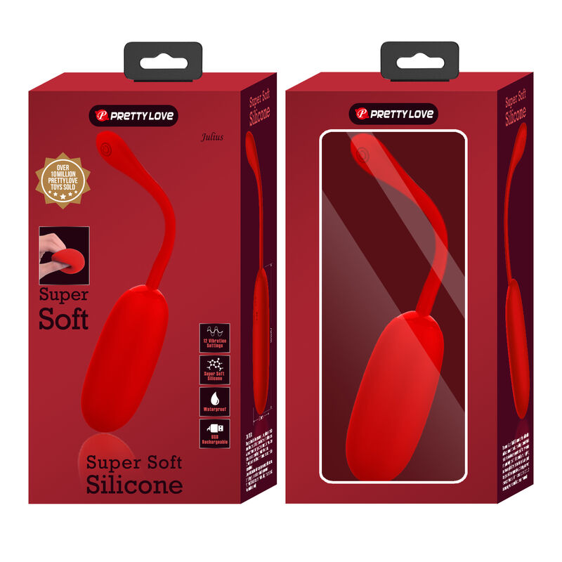 PRETTY LOVE - OEUF VIBRANT JULIUS IMPERMÉABLE-RECHARGEABLE ROUGE - Sensualia