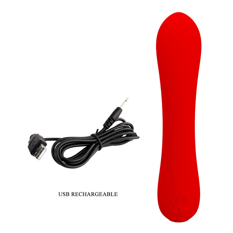 PRETTY LOVE - VIBRATEUR RECHARGEABLE PRESCOTT ROUGE - Sensualia