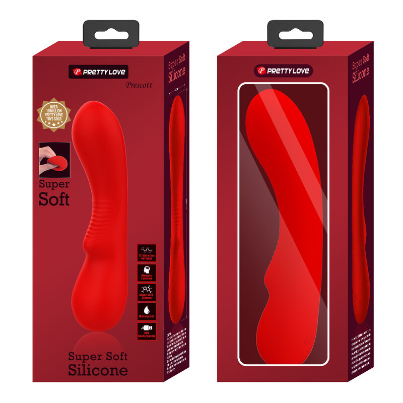 PRETTY LOVE - VIBRATEUR RECHARGEABLE PRESCOTT ROUGE - Sensualia