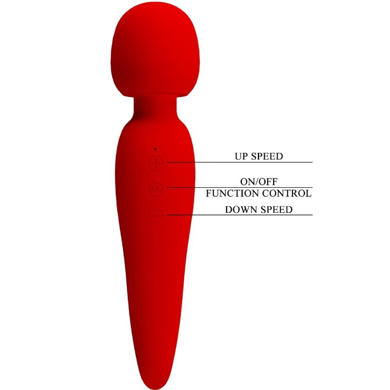 PRETTY LOVE - MASSEUR MEREDITH 12 MODES DE VIBRATION ROUGE - Sensualia
