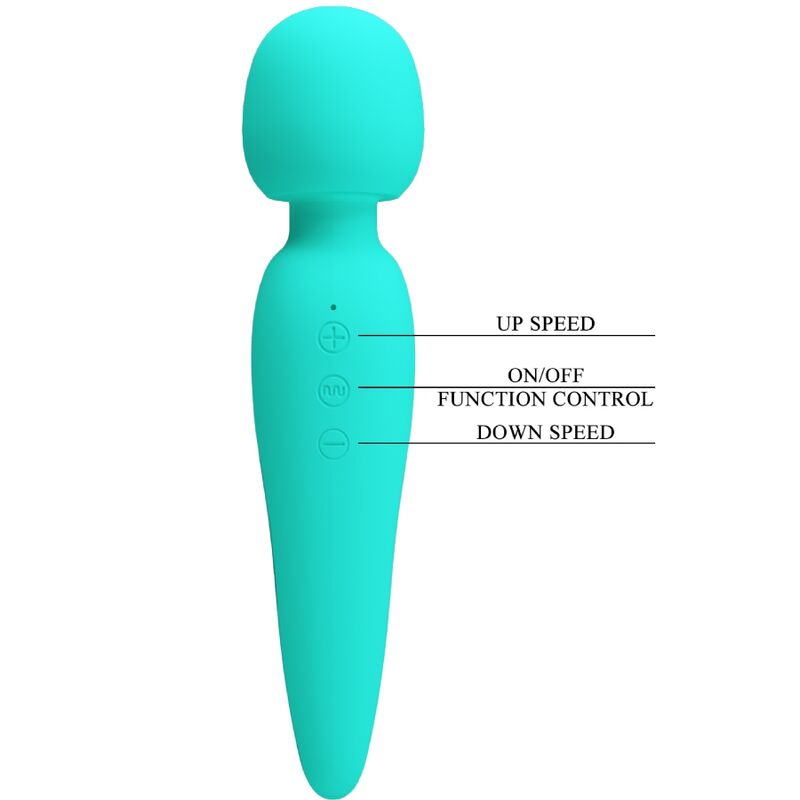 PRETTY LOVE - MASSEUR MEREDITH 12 MODES DE VIBRATION VERT AQUA - Sensualia