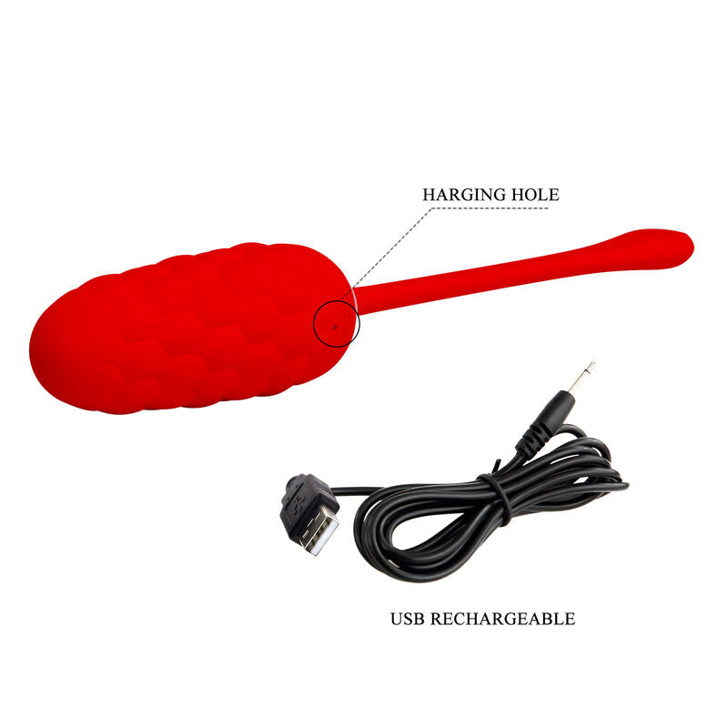 PRETTY LOVE - OEUF VIBRANT  TEXTURE MARINE RECHARGEABLE ROUGE - Sensualia