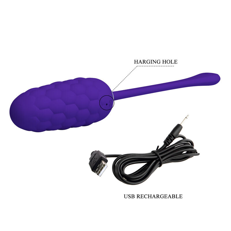 PRETTY LOVE - OEUF VIBRANT  TEXTURE MARINE RECHARGEABLE VIOLET - Sensualia