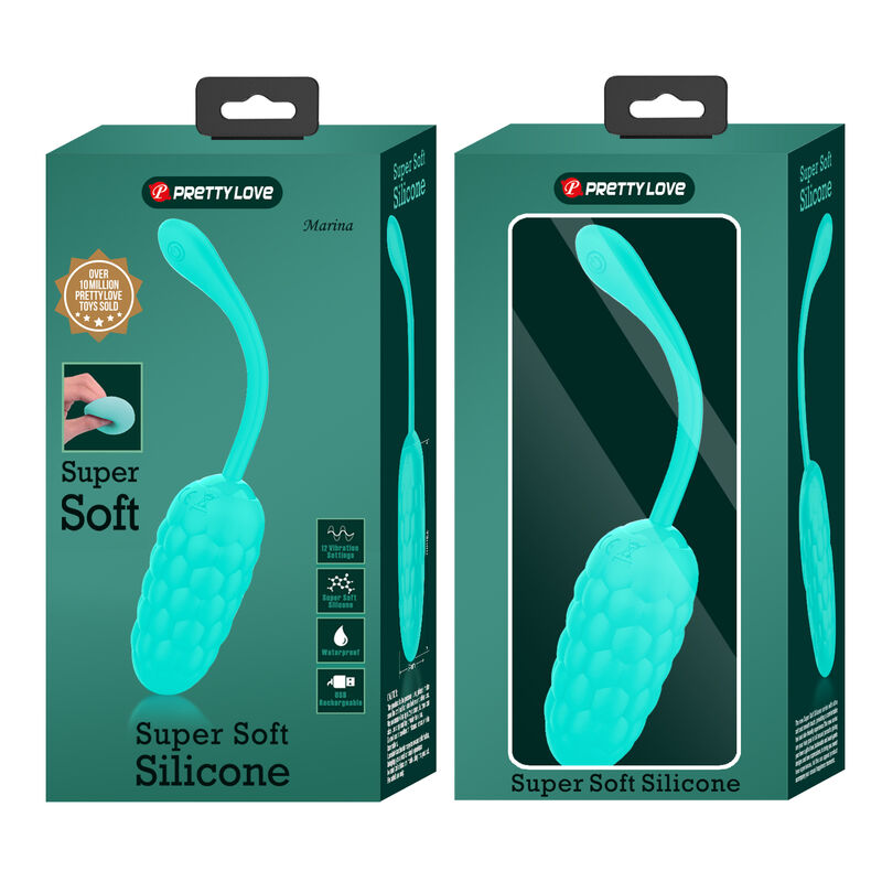 PRETTY LOVE - OEUF VIBRANT  TEXTURE MARINE RECHARGEABLE AQUA GREEN - Sensualia