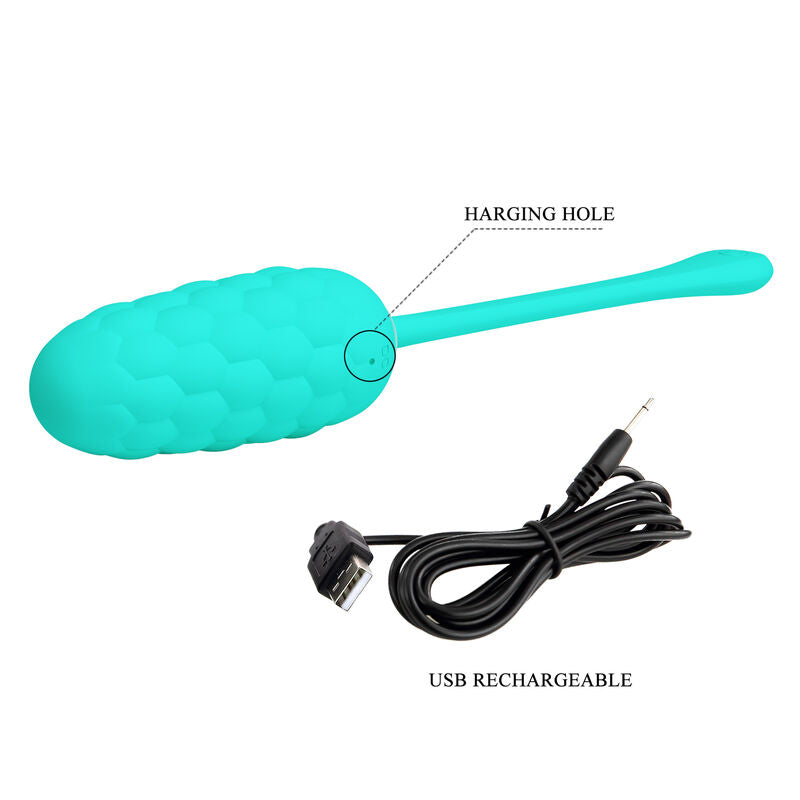 PRETTY LOVE - OEUF VIBRANT  TEXTURE MARINE RECHARGEABLE AQUA GREEN - Sensualia