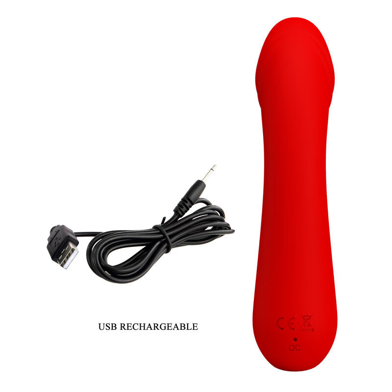 PRETTY LOVE - VIBRATEUR RECHARGEABLE CETUS ROUGE - Sensualia