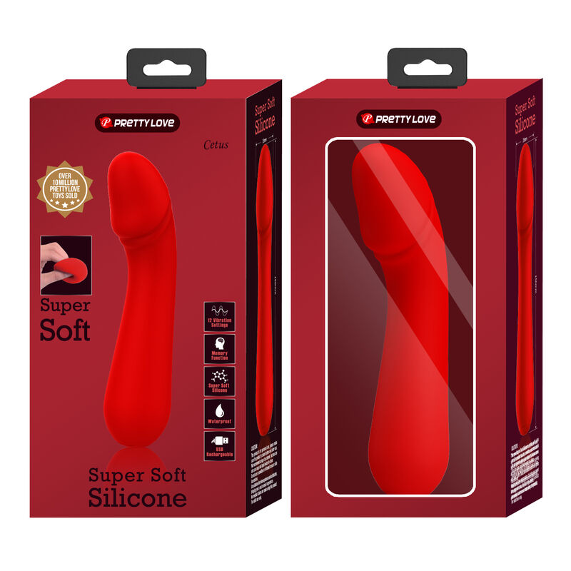 PRETTY LOVE - VIBRATEUR RECHARGEABLE CETUS ROUGE - Sensualia