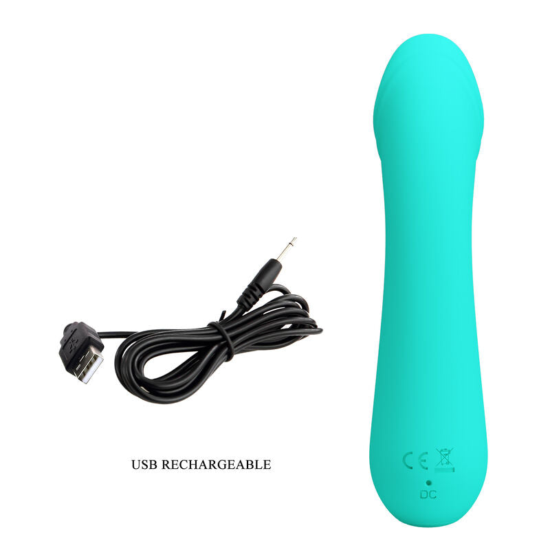 PRETTY LOVE - VIBRATEUR RECHARGEABLE CETUS VERT AQUA - Sensualia