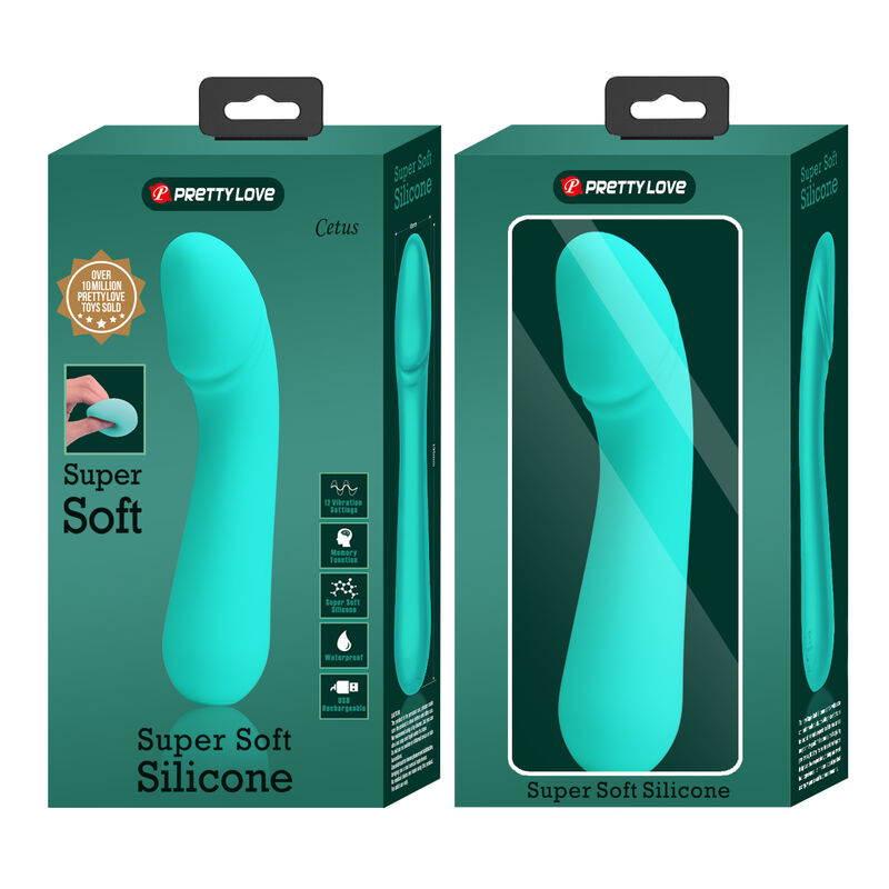 PRETTY LOVE - VIBRATEUR RECHARGEABLE CETUS VERT AQUA - Sensualia