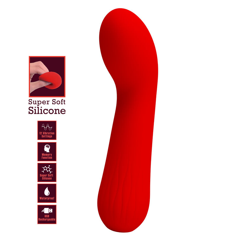 PRETTY LOVE - VIBRATEUR RECHARGEABLE FAUN ROUGE - Sensualia