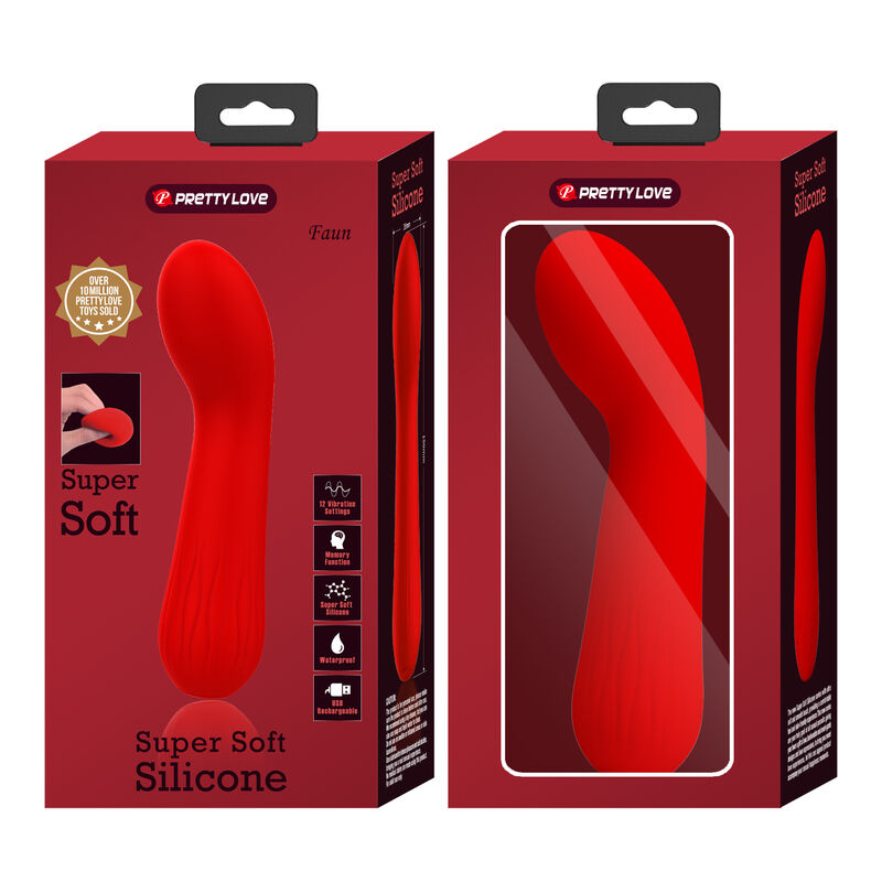 PRETTY LOVE - VIBRATEUR RECHARGEABLE FAUN ROUGE - Sensualia