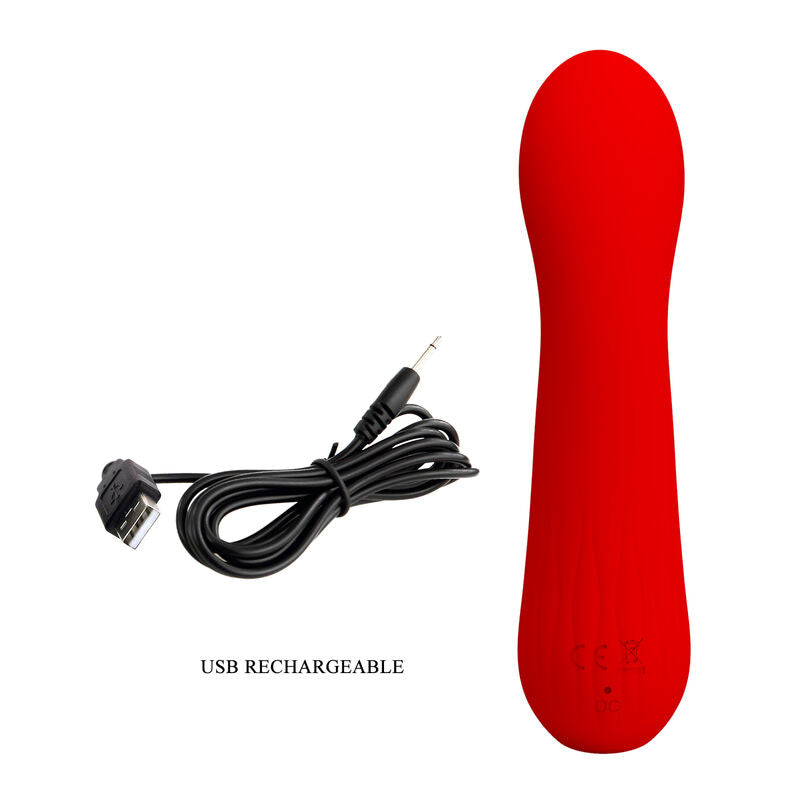 PRETTY LOVE - VIBRATEUR RECHARGEABLE FAUN ROUGE - Sensualia