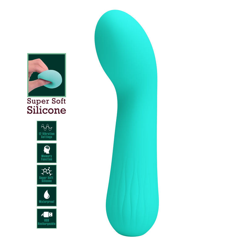 PRETTY LOVE - VIBRATEUR RECHARGEABLE FAUN VERT AQUA - Sensualia