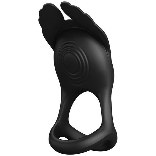 PRETTY LOVE - SILAS ANNEAU PÉNIS VIBRANT 7 VIBRATIONS SILICONE NOIR - Sensualia
