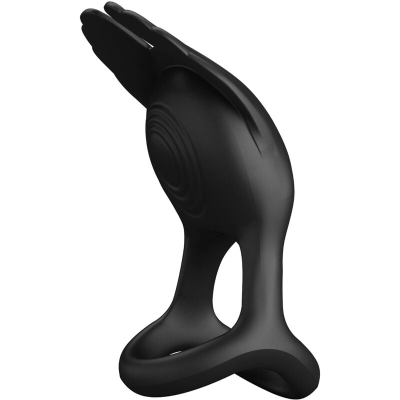 PRETTY LOVE - SILAS ANNEAU PÉNIS VIBRANT 7 VIBRATIONS SILICONE NOIR - Sensualia