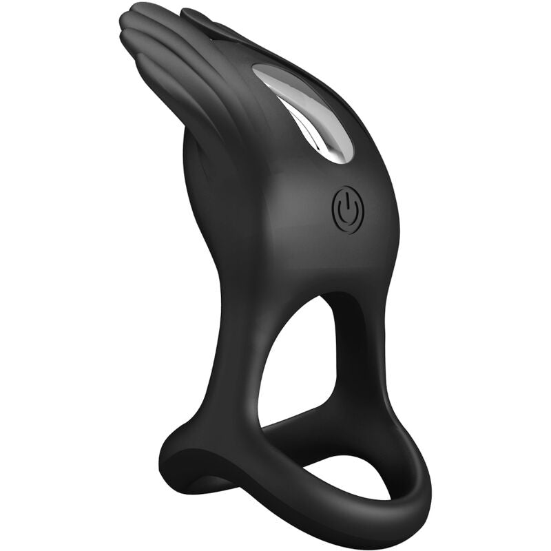 PRETTY LOVE - SILAS ANNEAU PÉNIS VIBRANT 7 VIBRATIONS SILICONE NOIR - Sensualia