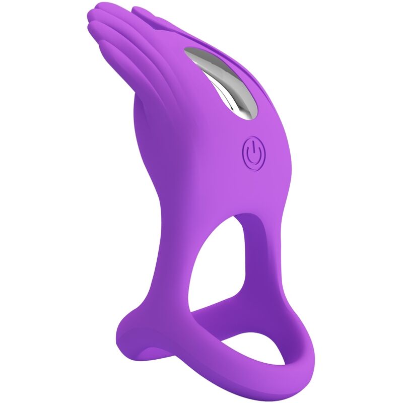 PRETTY LOVE - SILAS ANNEAU PÉNIS VIBRANT 7 VIBRATIONS SILICONE VIOLET - Sensualia